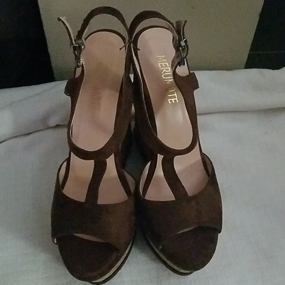 Merumote Wedge Sandal High Platform Open Toe Ankle